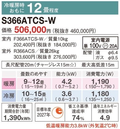 CXシリーズ2026年モデル 12畳程度